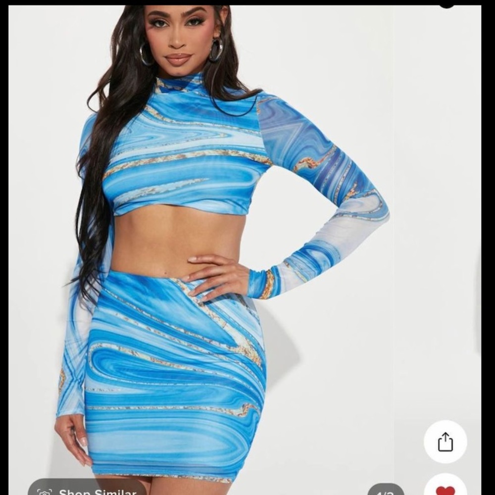 Fashion nova mini skirt set